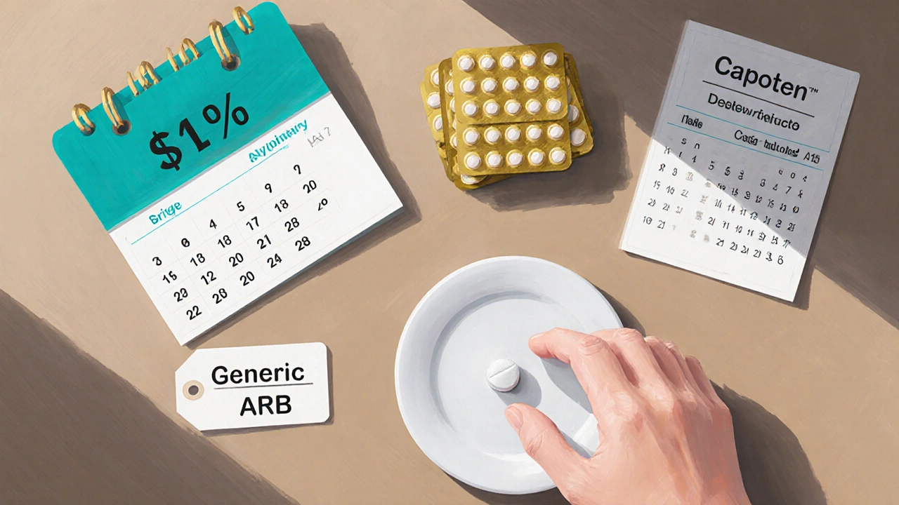Overhead view of tablets, price tag, and calendar on a consultation table.