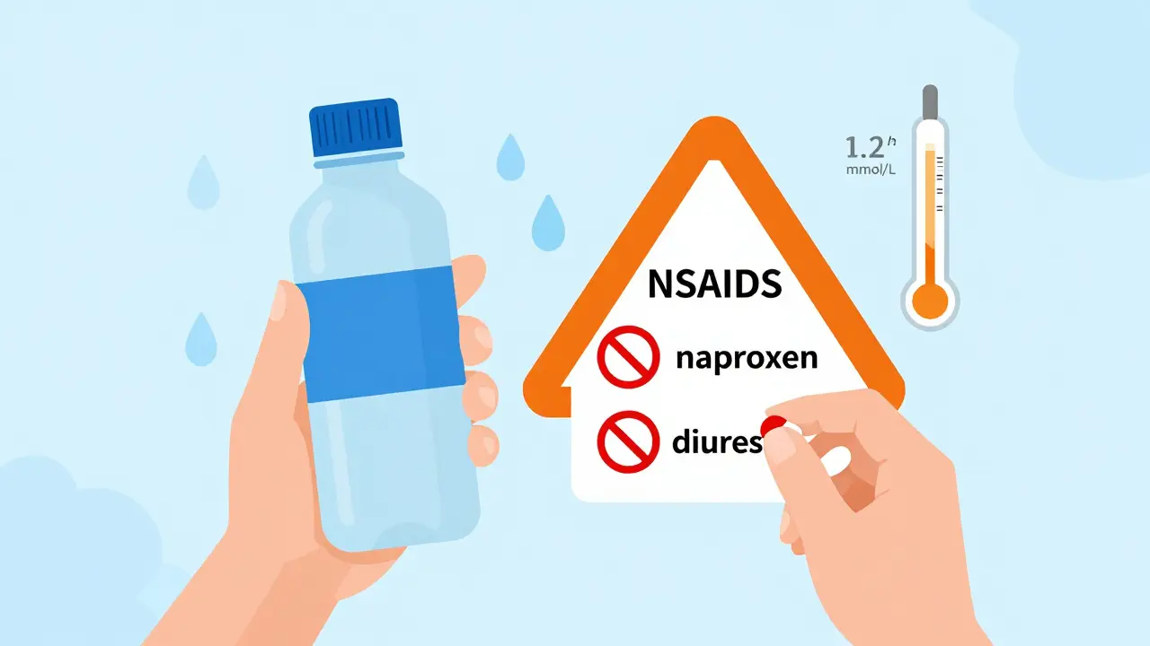 Lithium Interactions: NSAIDs, Diuretics, and Dehydration Risks Explained