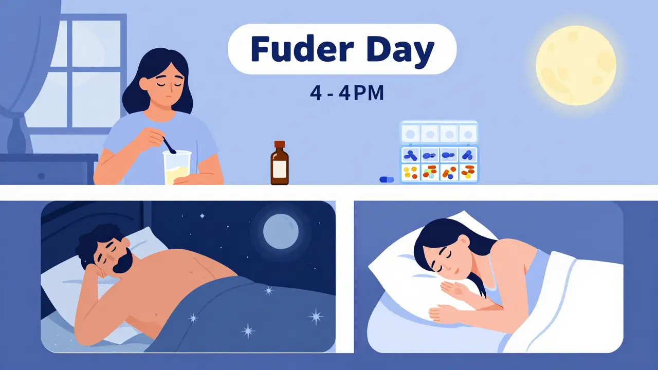 Evening fiber taken safely away from bedtime meds, promoting restful sleep